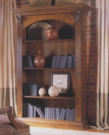 Wakefield single walnut bookcase fluted columns