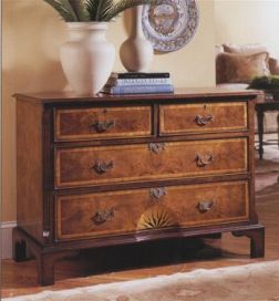 English Walnut Starburst chests of drawers